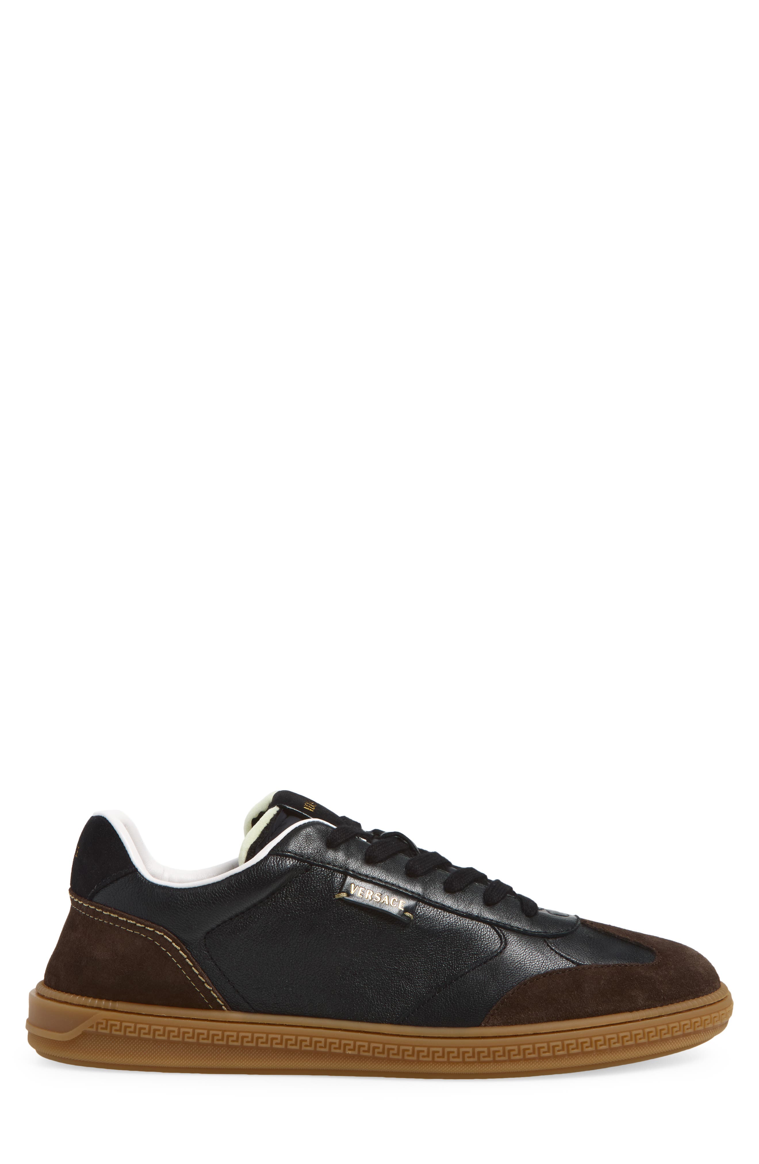 Greca Court Low Top Sneaker, Alternate, color, MOKA NERO