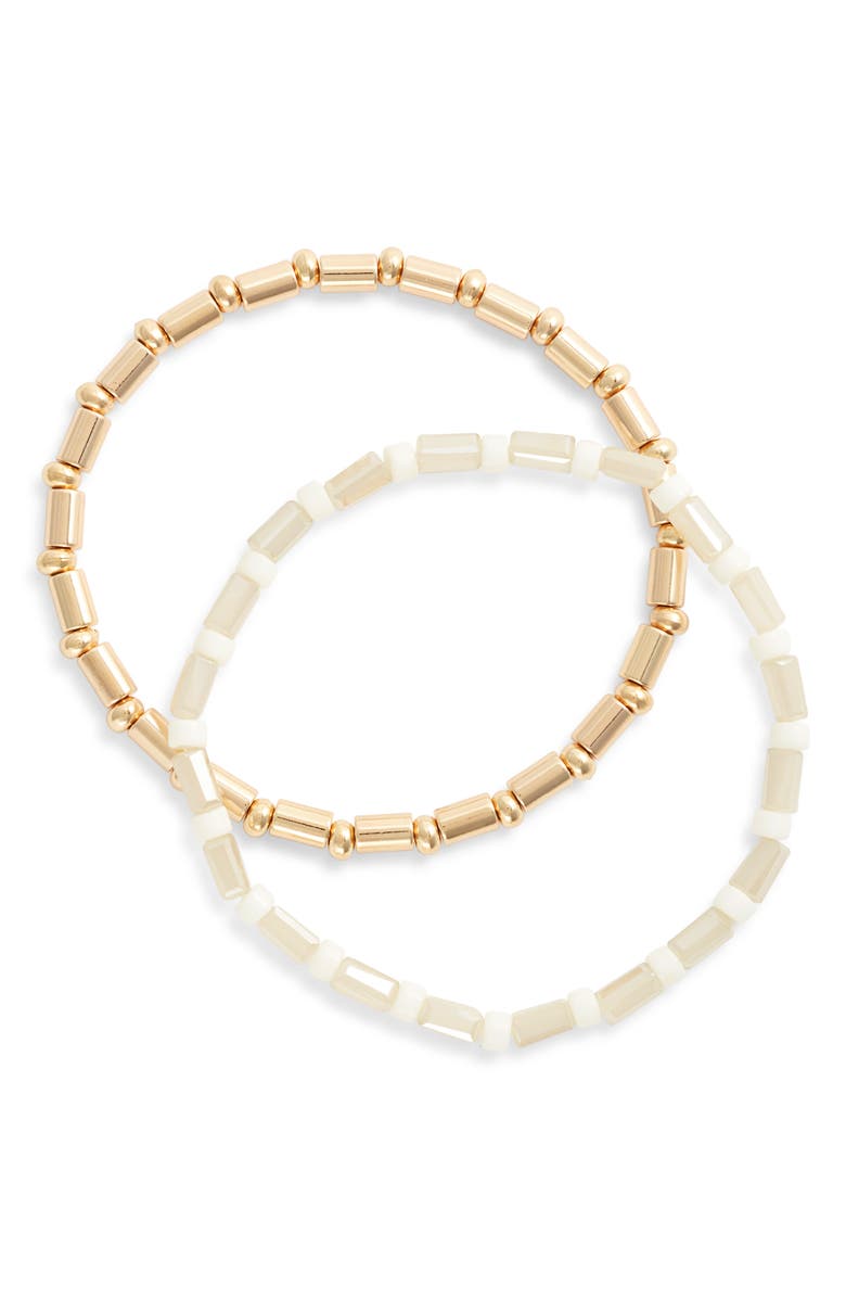 Nordstrom Set of 2 Beaded Stretch Bracelets, Main, color, 