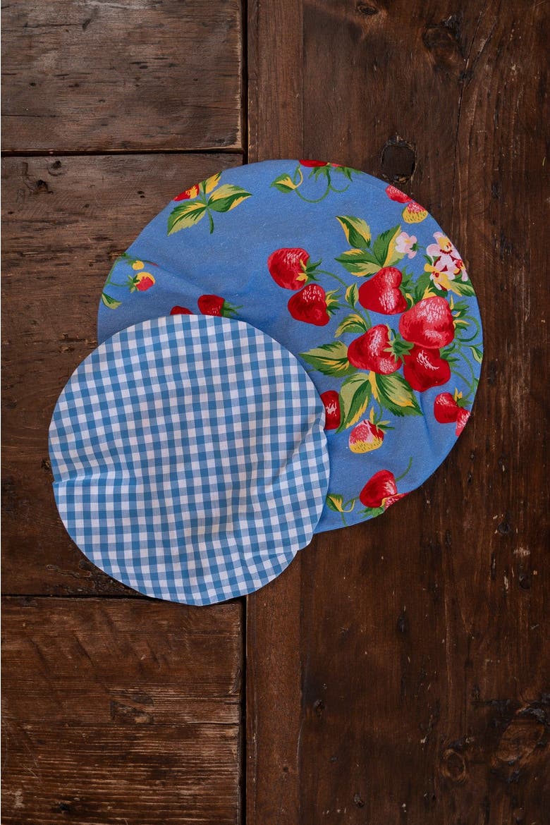 Strawberry Magic Bowl Covers, Set of 2, Alternate, color, Blue