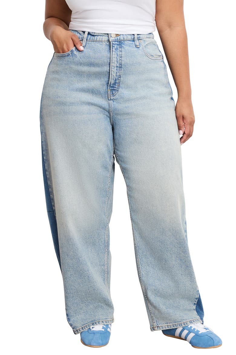 Good Standard Mid Rise Ankle Barrel Jeans, Alternate, color, INDIGO