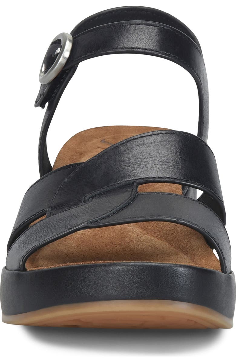 Söfft Capri Ankle Strap Platform Sandal, Alternate, color, Black/ Black Leather
