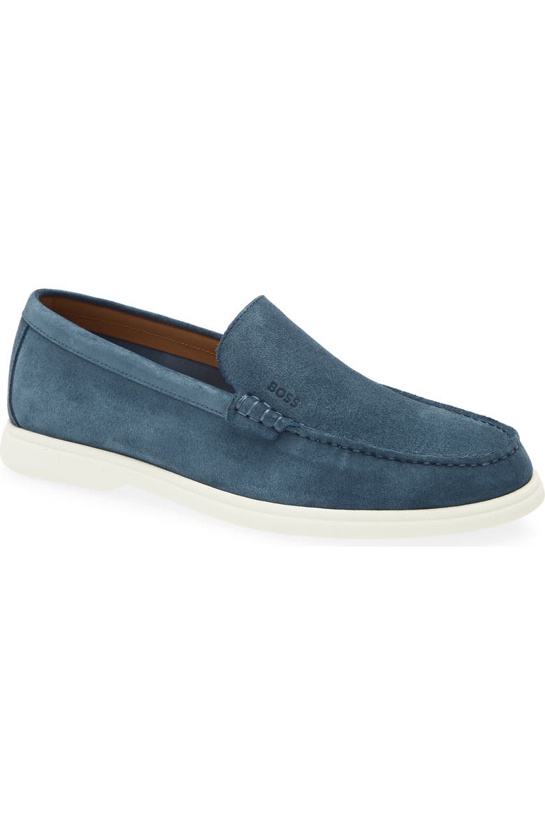 BOSS Sienne Moc Toe Loafer, Main, color, Open Blue