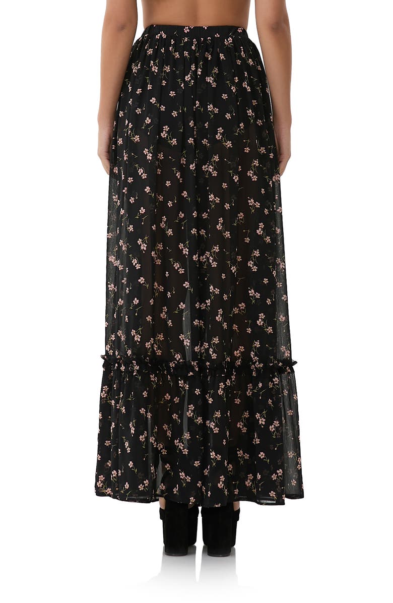 AFRM Allegra Floral Semisheer Chiffon Maxi Skirt, Alternate, color, Delicate Ditsy