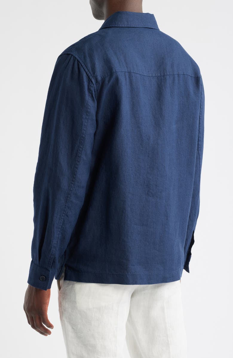 Nordstrom Linen Shirt Jacket, Alternate, color, Navy Blazer