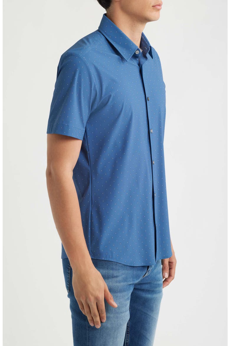 Roan Kent Slim Fit Short Sleeve Performance Button-Up Shirt, Alternate, color, LIGHT PASTEL/ BLUE