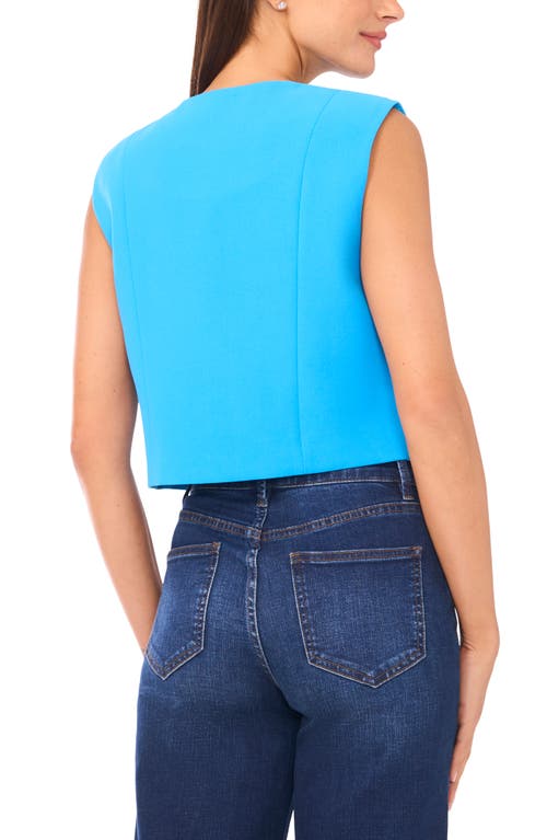 Cece Crop Boxy Vest In Blue