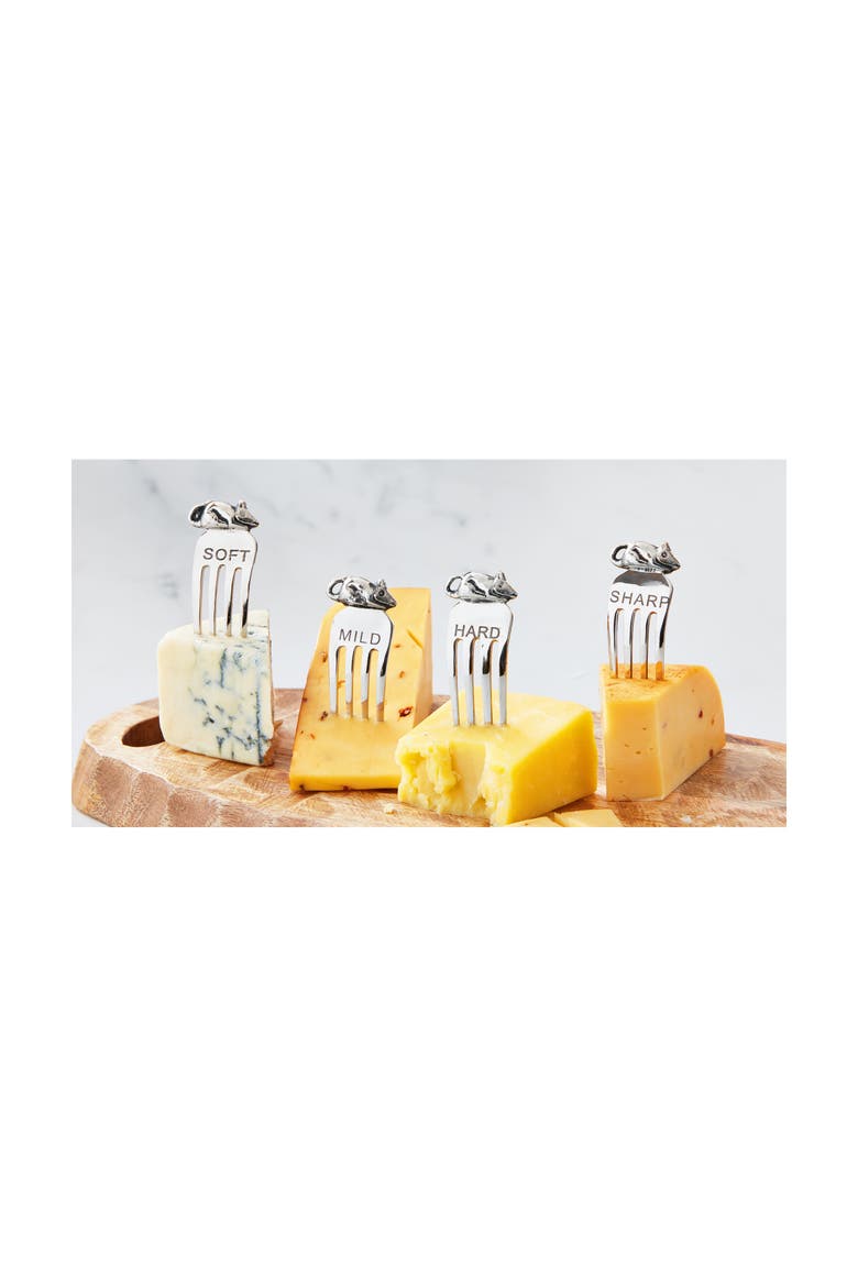 Mice Cheese Marker Set of Four Stainless Steel Utensils, Alternate, color, Silver