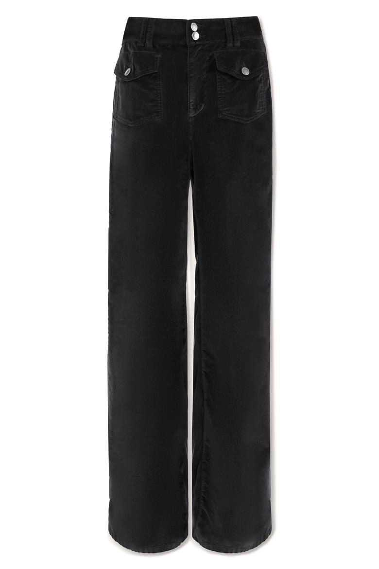 Fay Velveteen Wide Leg Pants, Alternate, color, BLACK