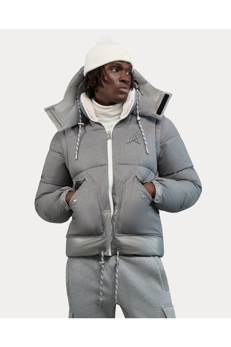 Megeve- W 2-in-1 Relaxed Fit Puffer in Softly Brushed Fabric, Alternate, color, Fog Grey