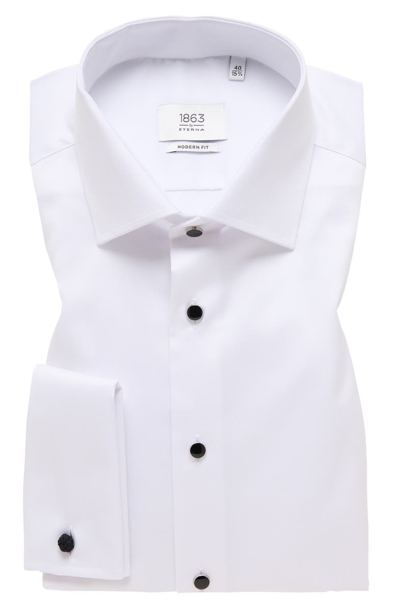 1863 by Eterna Luxury Black Tie Modern Fit Dress Shirt, Alternate, color, White