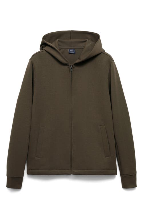 Mango Zip-up Hoodie In Green