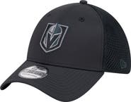 New Era Men's New Era Black Vegas Golden Knights Blackout 39THIRTY Flex Fit Hat
