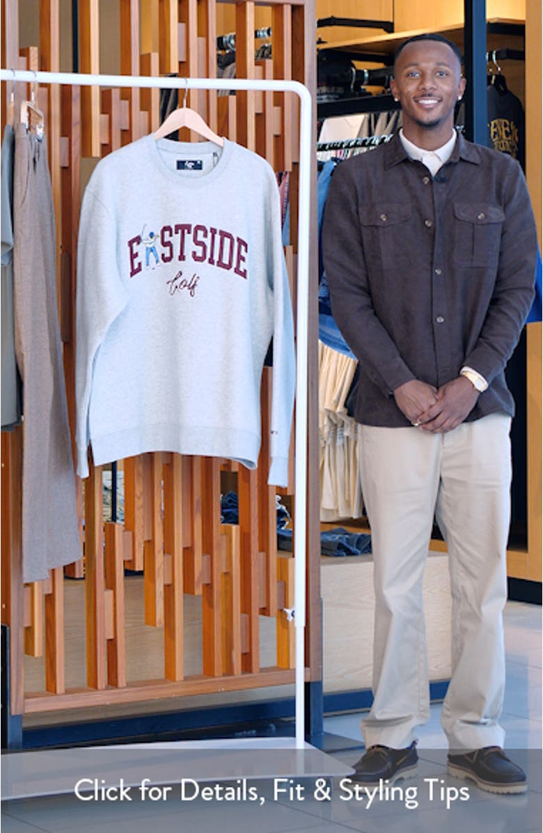 Luxe Fleece Logo Appliqué Crewneck Sweatshirt, sales video thumbnail