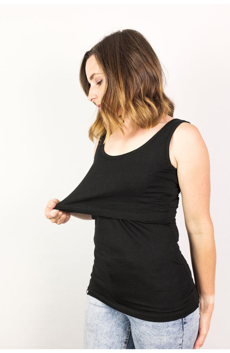 The Bshirt Nursing Vest, Alternate, color, Black