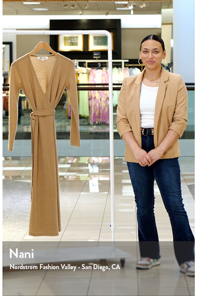 Astrid Long Sleeve Wool & Cashmere Wrap Sweater Dress video