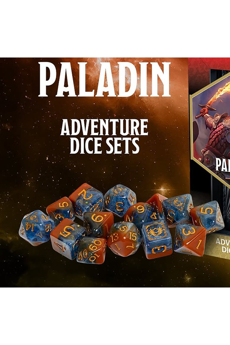 Paladin Orange and Blue 14pc RPG Die Set, Alternate, color, Multicolored