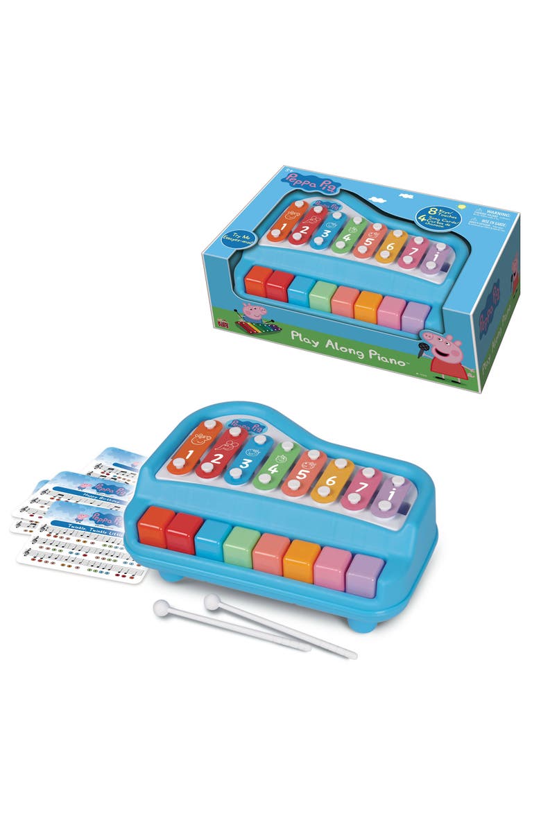 Peppa Pig Play Along Piano & Xylophone, 8 Notes, 4 Song Cards, Ages 3+, Alternate, color, Multicolored