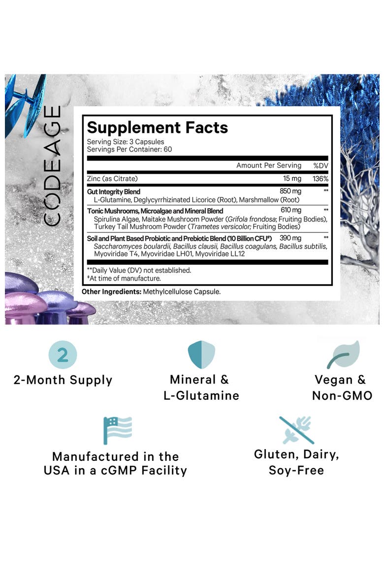 Gut Health Formula - L-Glutamine Probiotics & Prebiotics, Alternate, color, White