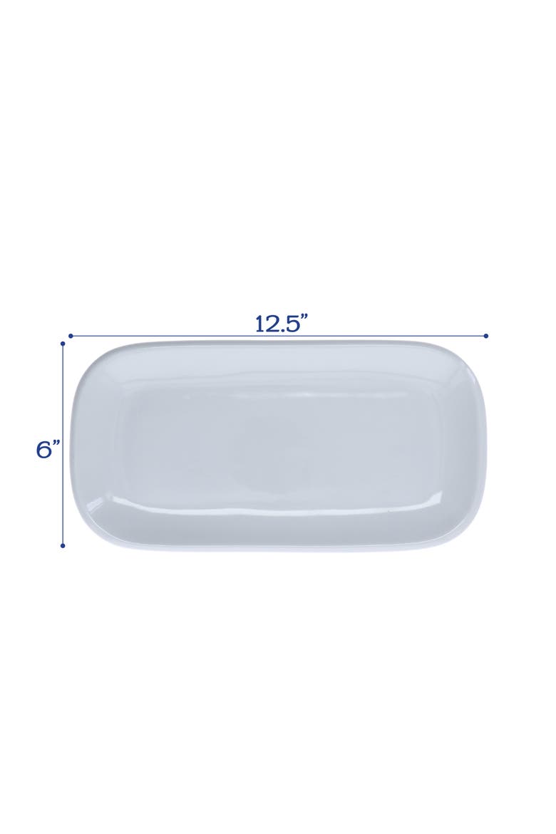 Set of 2 Assorted Impulse Rectangular Platters, Alternate, color, WHITE