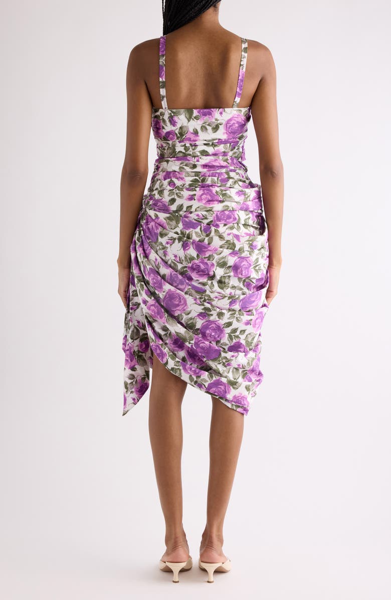 Chloé Roses Print Organic Cotton Poplin Dress, Alternate, color, White - Purple