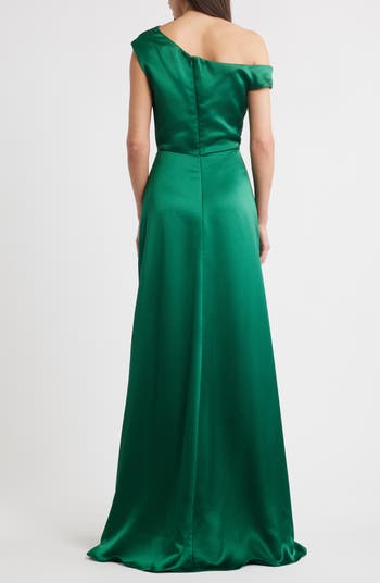 Alden One-Shoulder Satin Gown