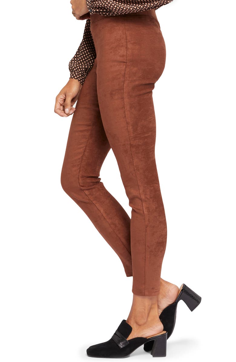 NYDJ Faux Suede Leggings, Alternate, color, Coffee Bean