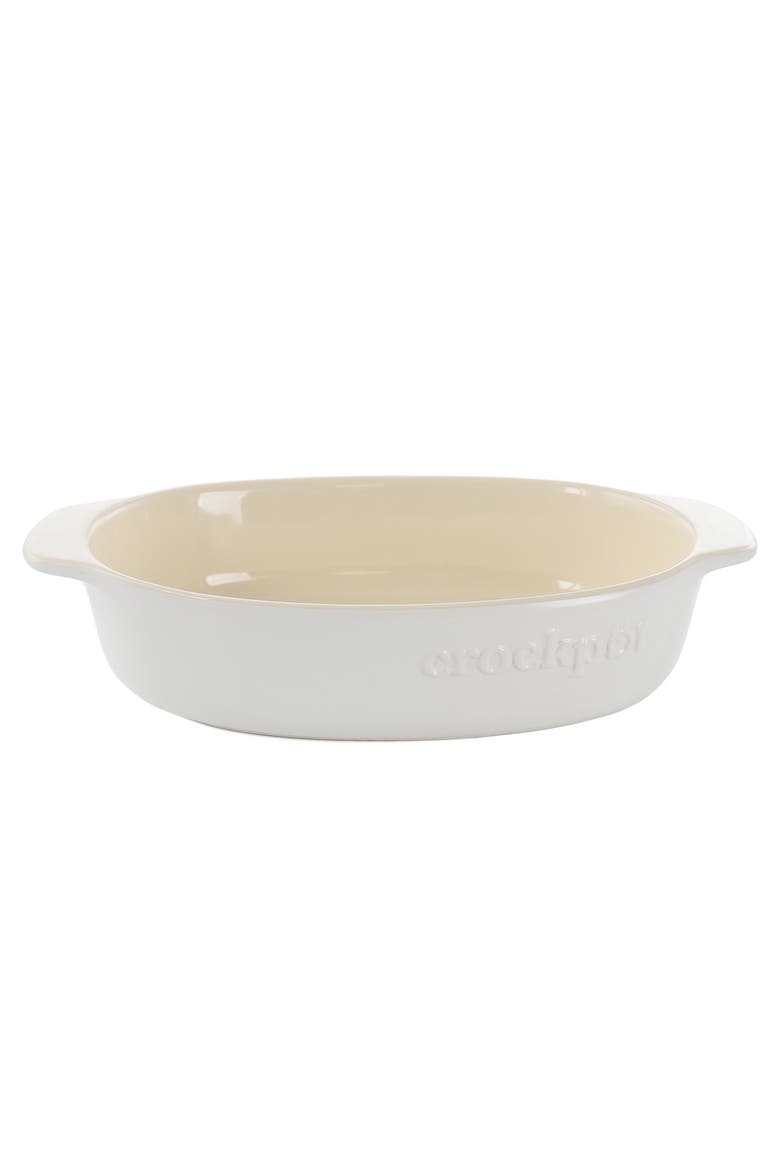 2.5 Quart Oval Stoneware Casserole, Main, color, White