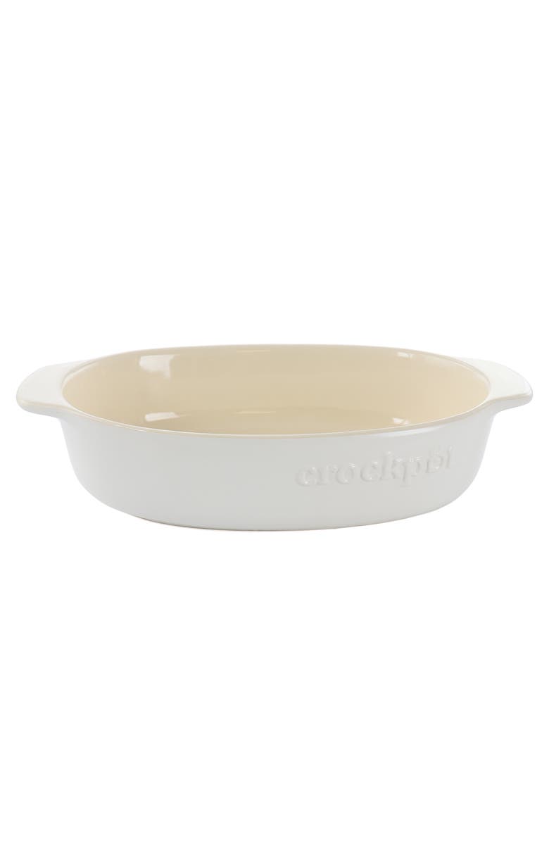 Crock-pot 2.5 Quart Oval Stoneware Casserole, Main, color, White