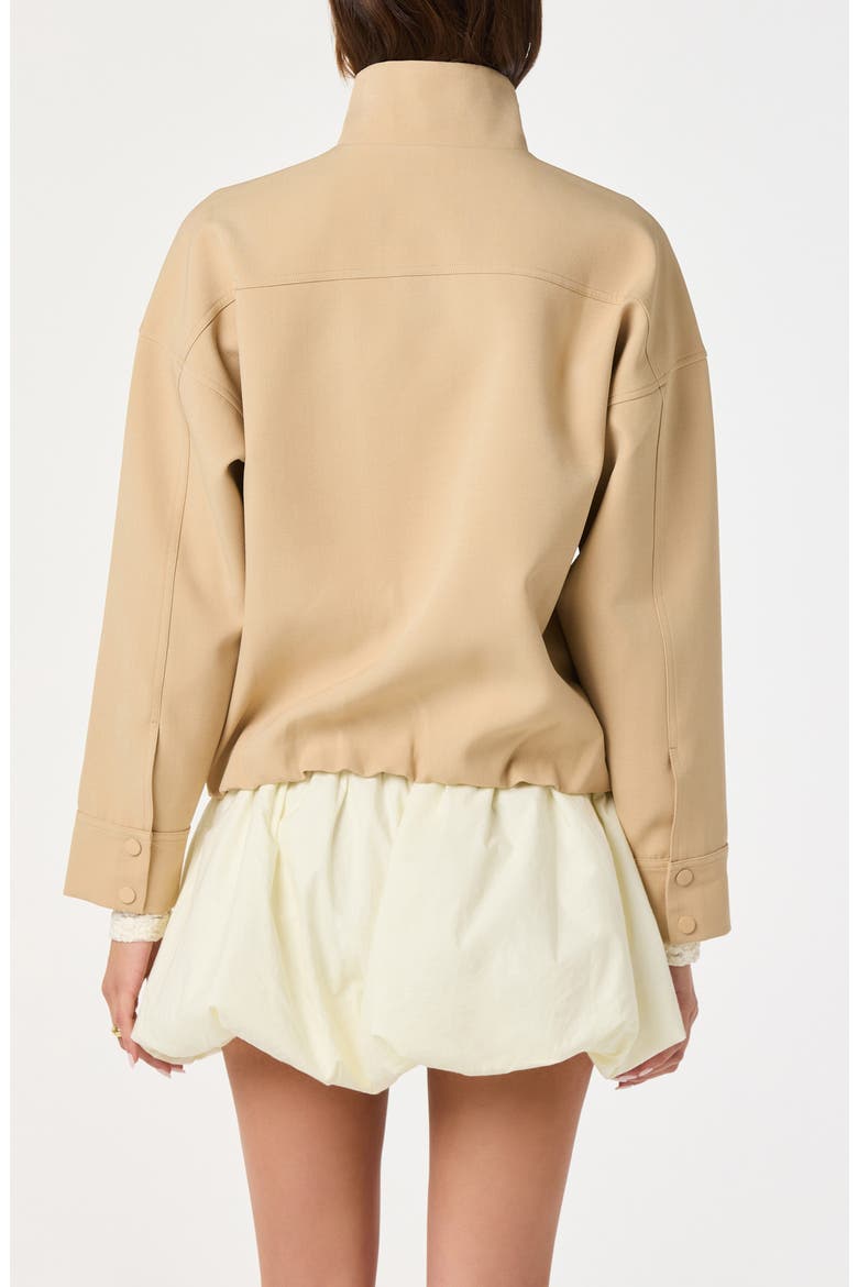 Funnel Neck Bomber Jacket, Alternate, color, TAN