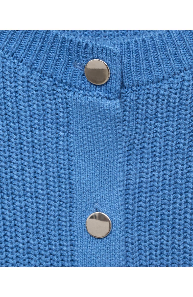 MANGO Short Sleeve Cardigan, Alternate, color, Vibrant Blue