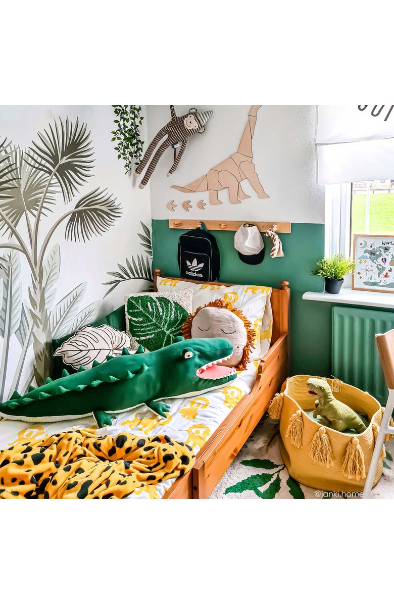 Lorena Canals Cushion Leaf, Alternate, color, Natural, Black