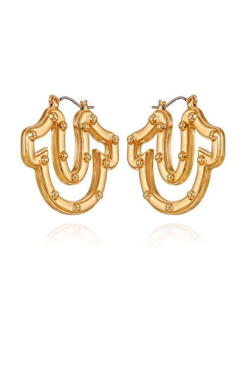 True Religion Studded Horseshoe Hoop In Gold