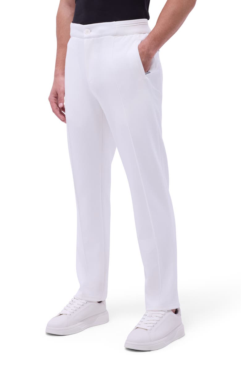 Bugatchi Soft Touch Pintuck Knit Pants, Main, color, Chalk