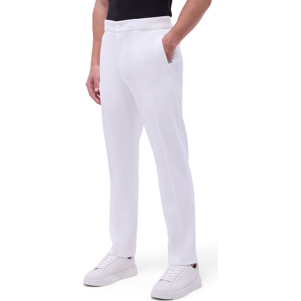 Bugatchi Soft Touch Pintuck Knit Pants In White