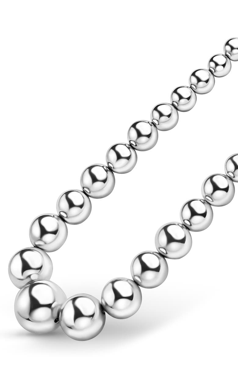 LAGOS Caviar Bubbly Graduated Bead Long Necklace, Alternate, color, Sterling Silver