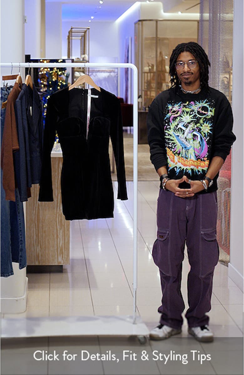 Sierra Long Sleeve Stretch Velvet Minidress, sales video thumbnail