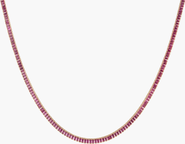 Aurate New York Lab Grown Red Ruby Baguette Tennis Necklace