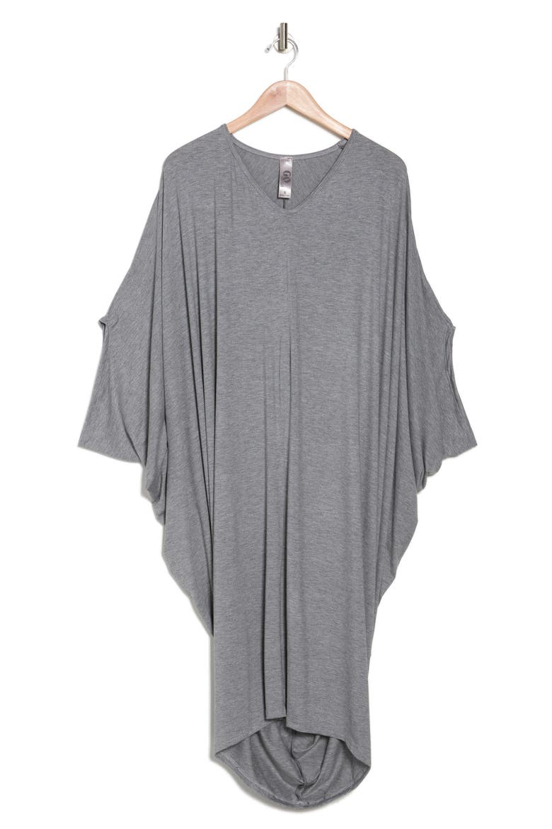 Batwing Sleeve Caftan Dress, Alternate, color, HEATHER GREY