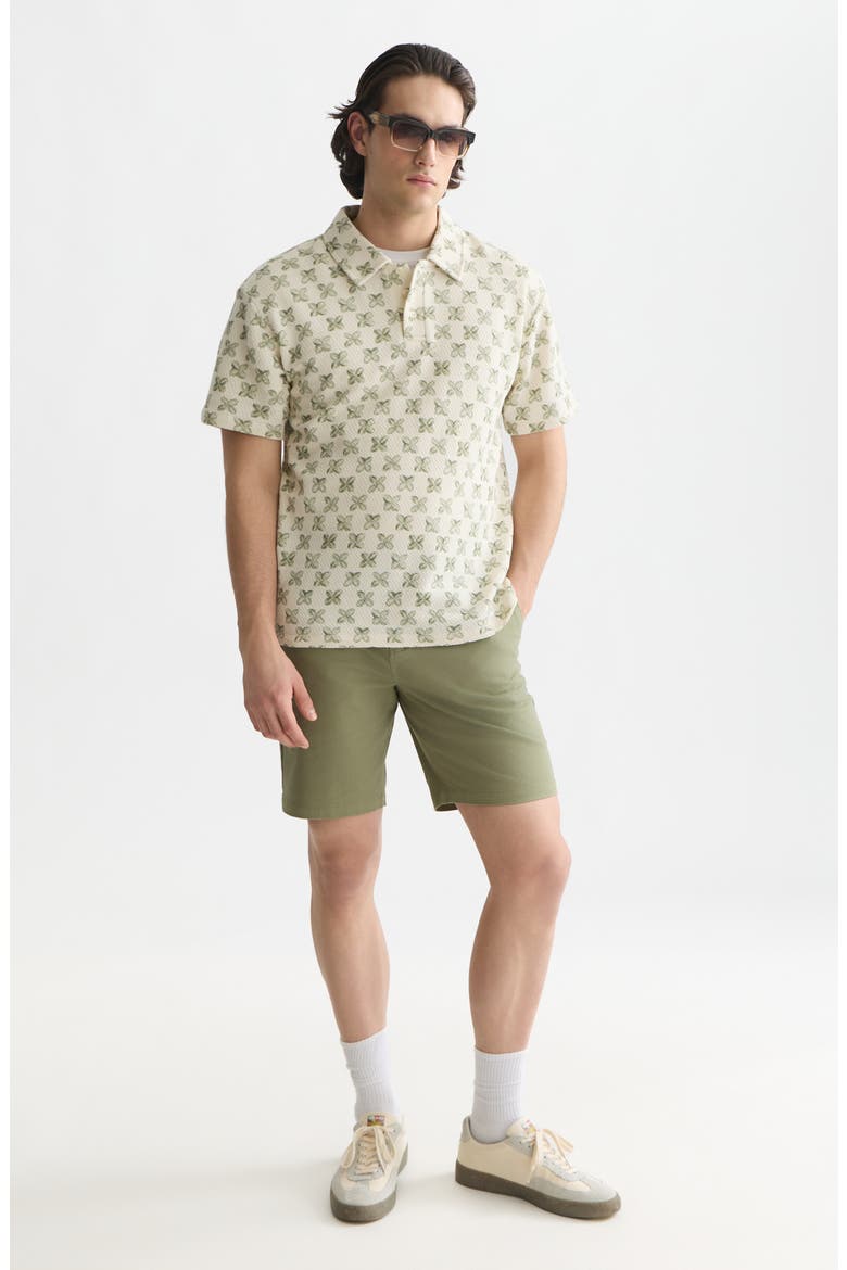 Relaxed Fit Geometric Polo, Alternate, color, TILES FLOWER OLIVE NIGHT