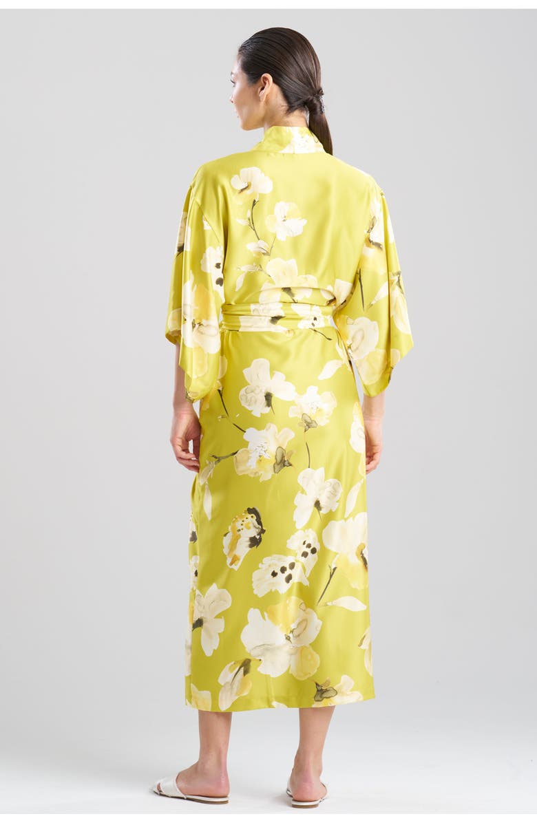 Natori Aurelia Charmeuse Robe, Alternate, color, Chartreuse