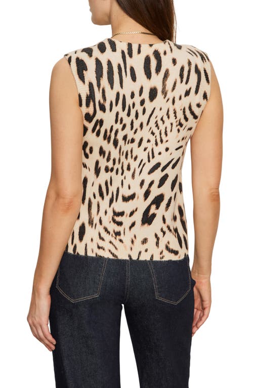 Sanctuary Fuzzy Leopard Sleeveless Sweater In White