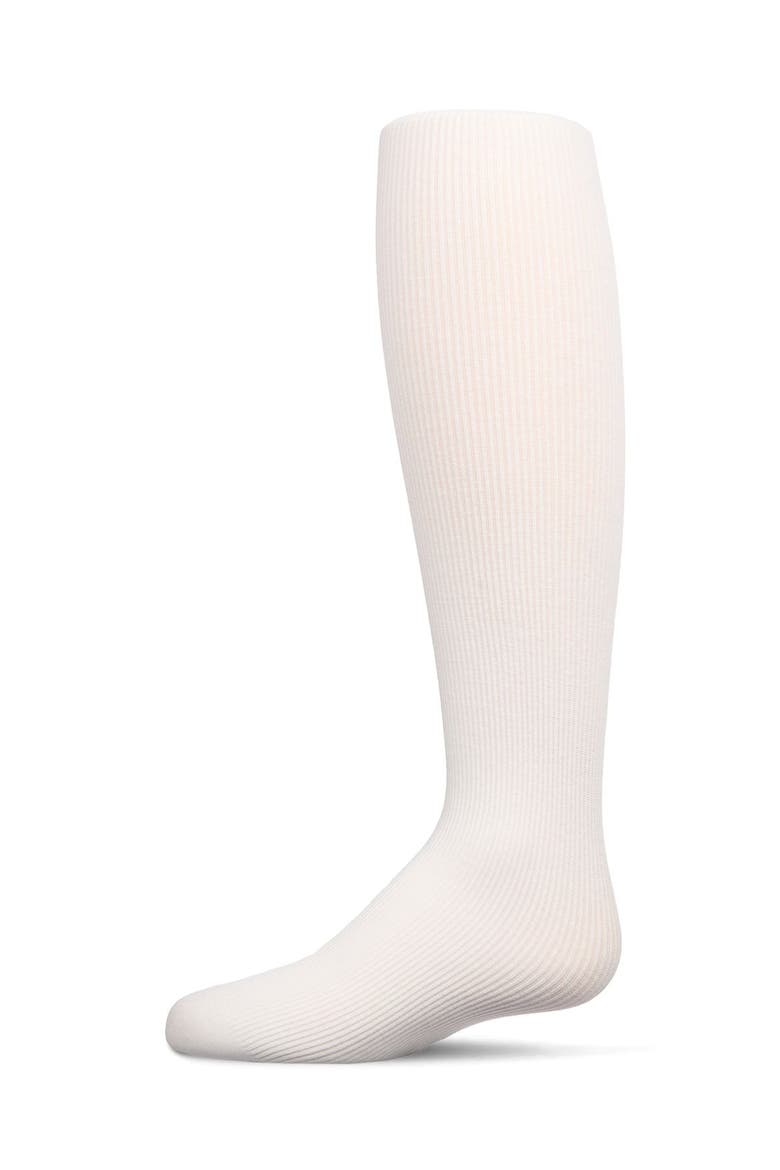 Kid's Ribbed Supreme Cotton Blend Non-Pilling Tights, Main, color, Winter White