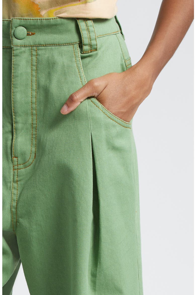 High Waist Pleat Wide Leg Pants, Alternate, color, GREEN