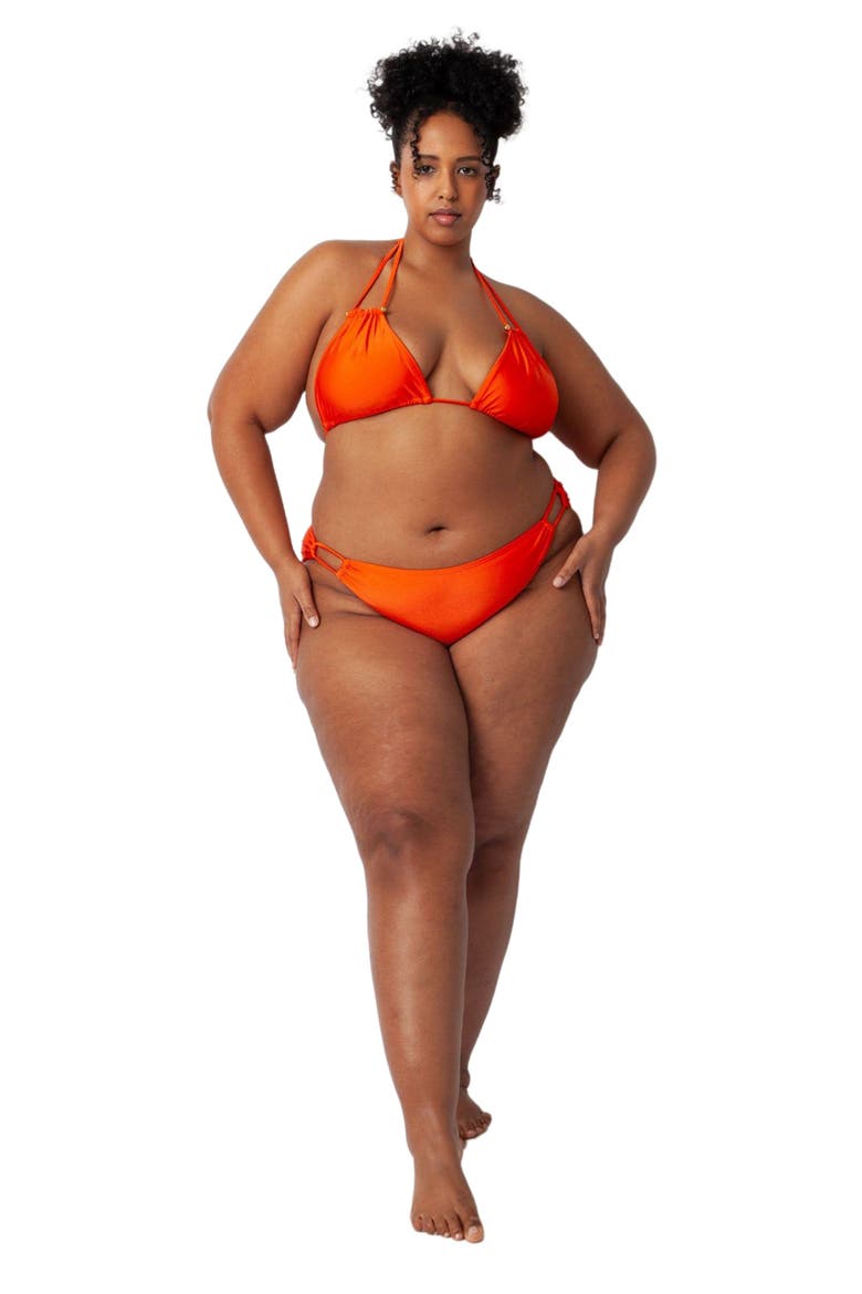 Bianca Bikini Swim Bottoms, Alternate, color, Tangerine