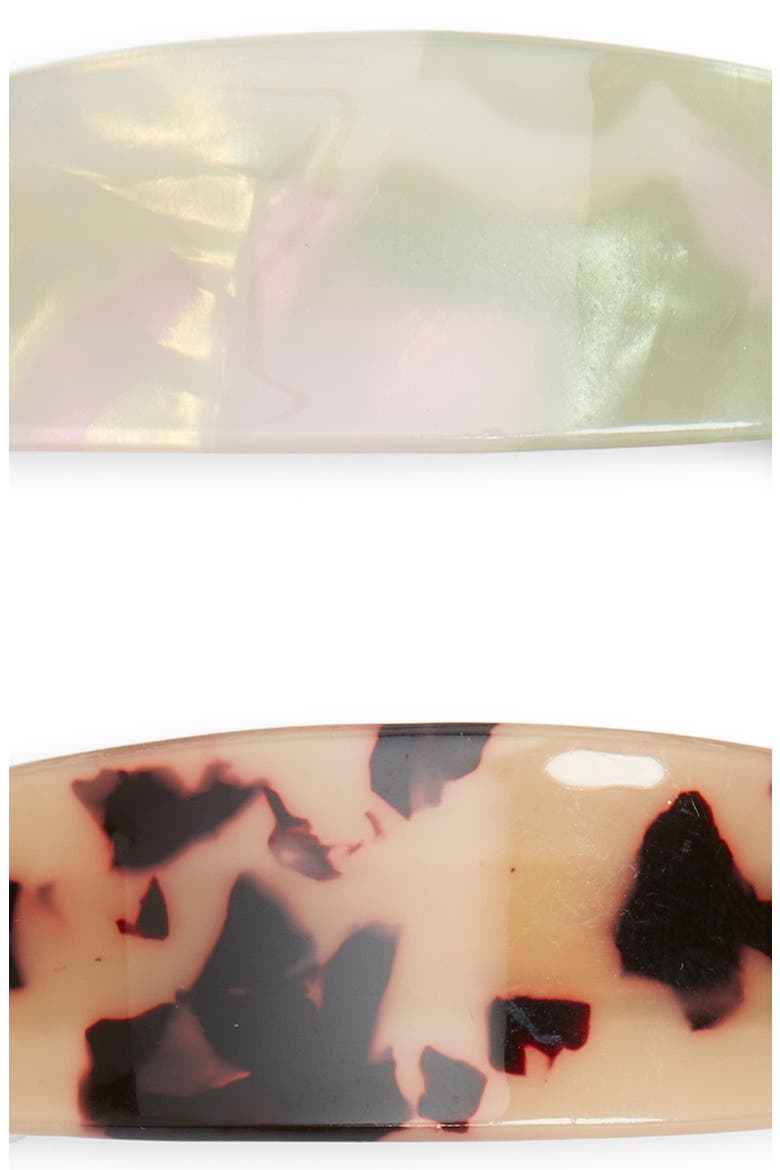 2-Pack Barrettes, Alternate, color, IVORY- BROWN