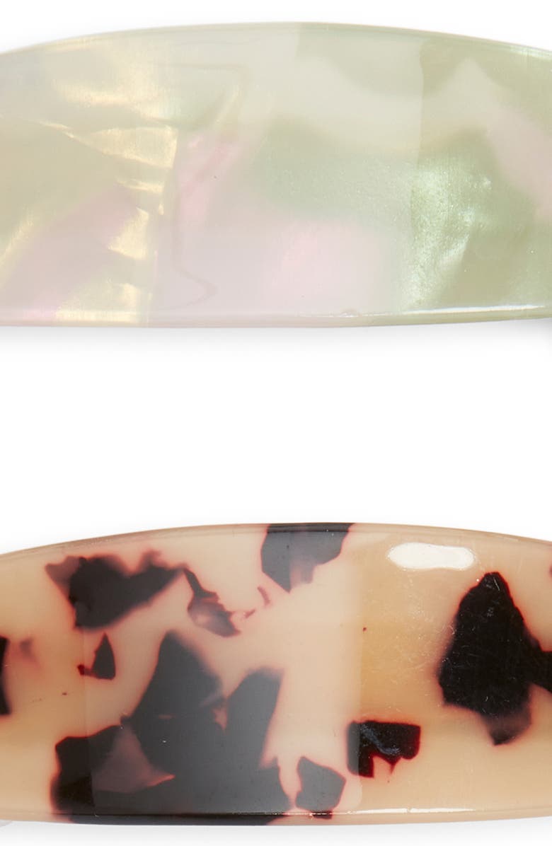 Chelsea28 2-Pack Barrettes, Alternate, color, Ivory- Brown