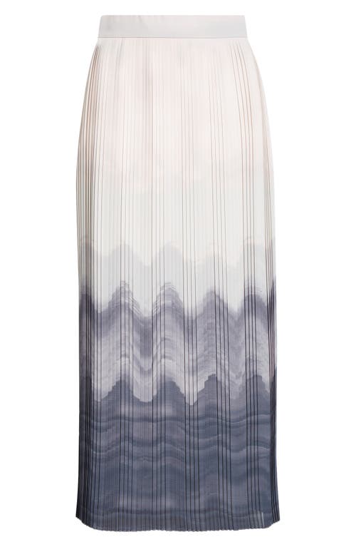 Eleventy Pleated Ombré Midi Skirt In Smoke Melange Grey