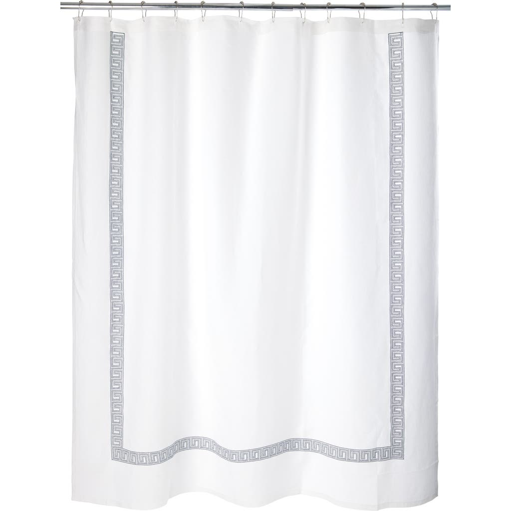 Matouk Ophelia Linen Shower Curtain In Indigo