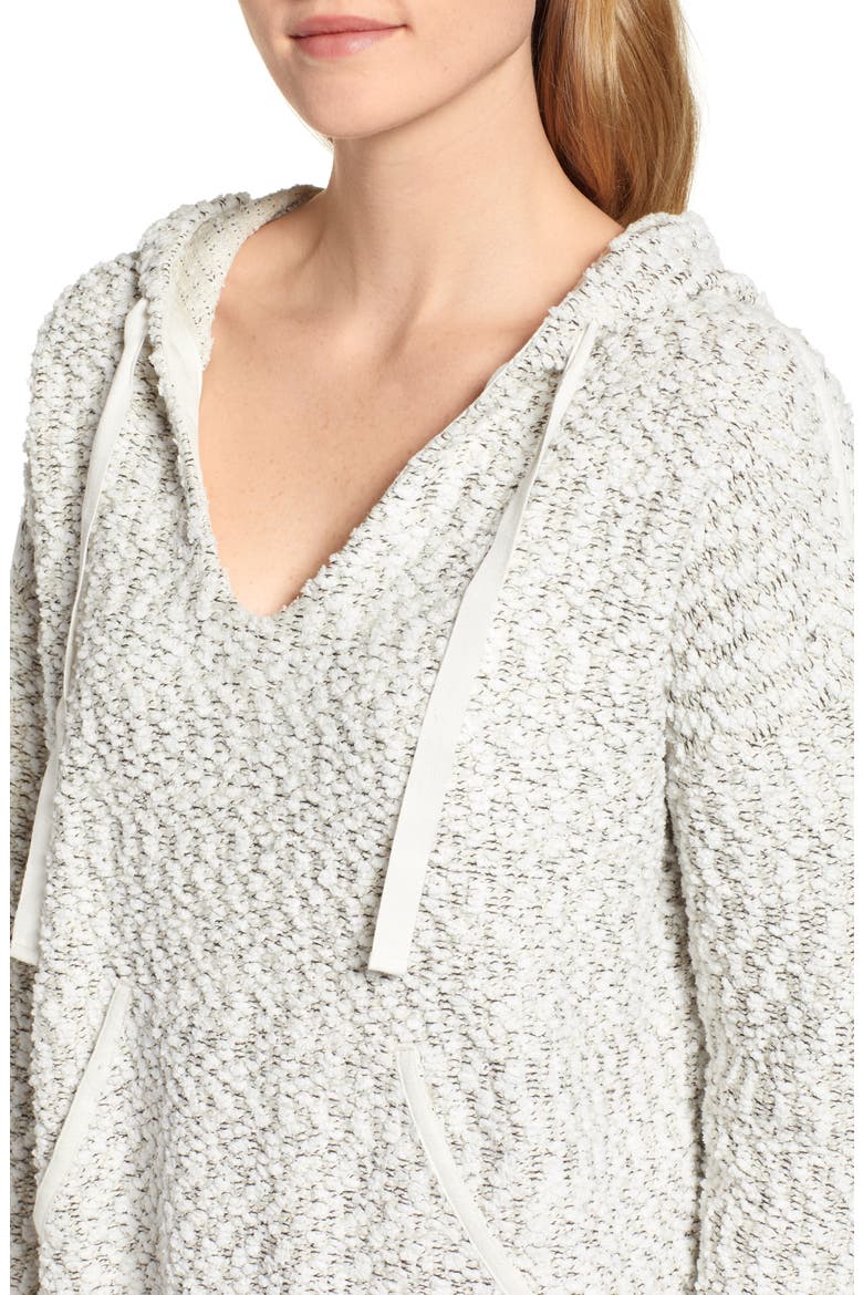 Tweed Knit Hoodie, Alternate, color, ECRU/ BLACK AS HEADER