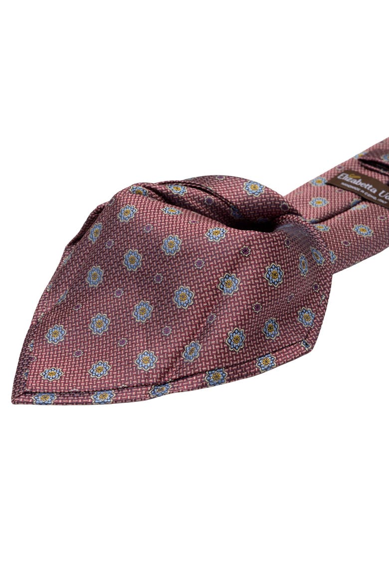 Deruta - Silk Jacquard Tie For Men, Alternate, color, Raspberry Sorbet